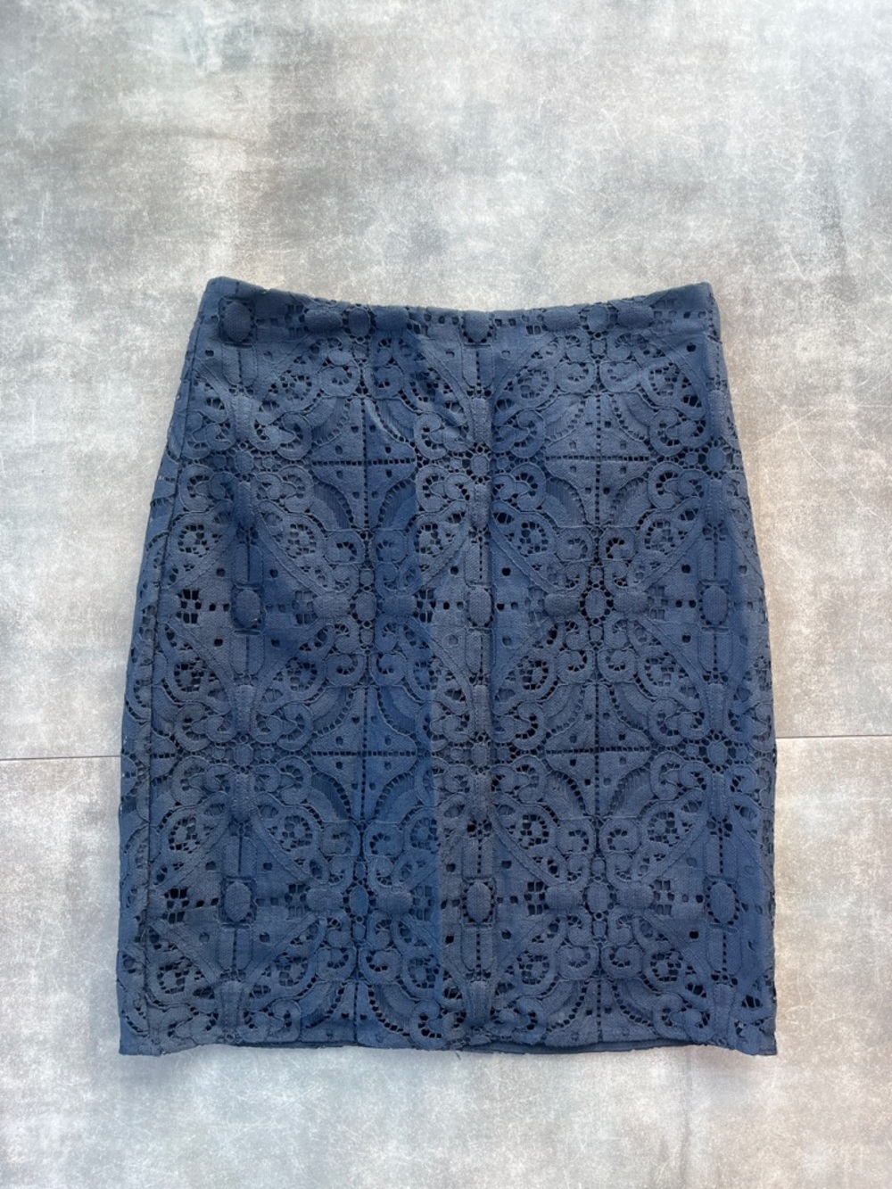 Banana Republic Navy Lace Pencil Skirt